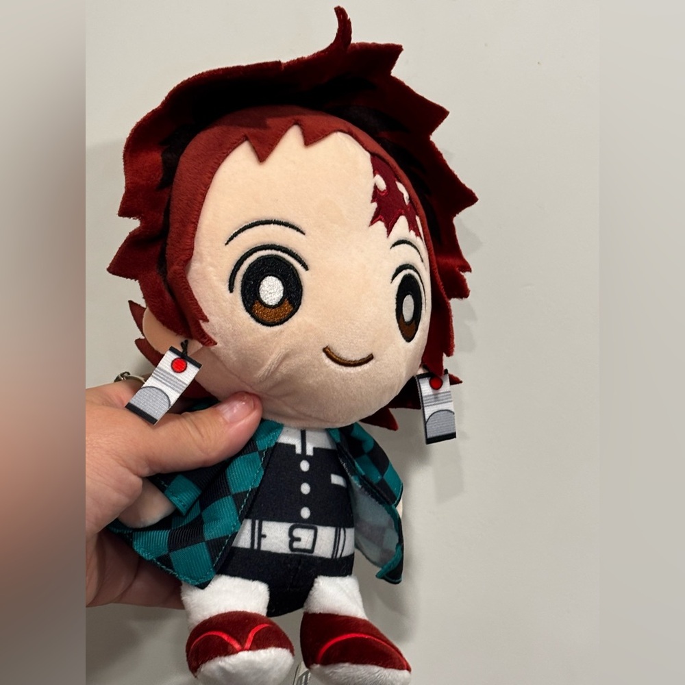 Demon Slayer Plush Toy with Red and Blue Outfit